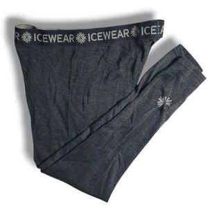 Icewear Drangsnes 100% Merino Wool Base Layer Pants Womens XL 35" Gray Leggings